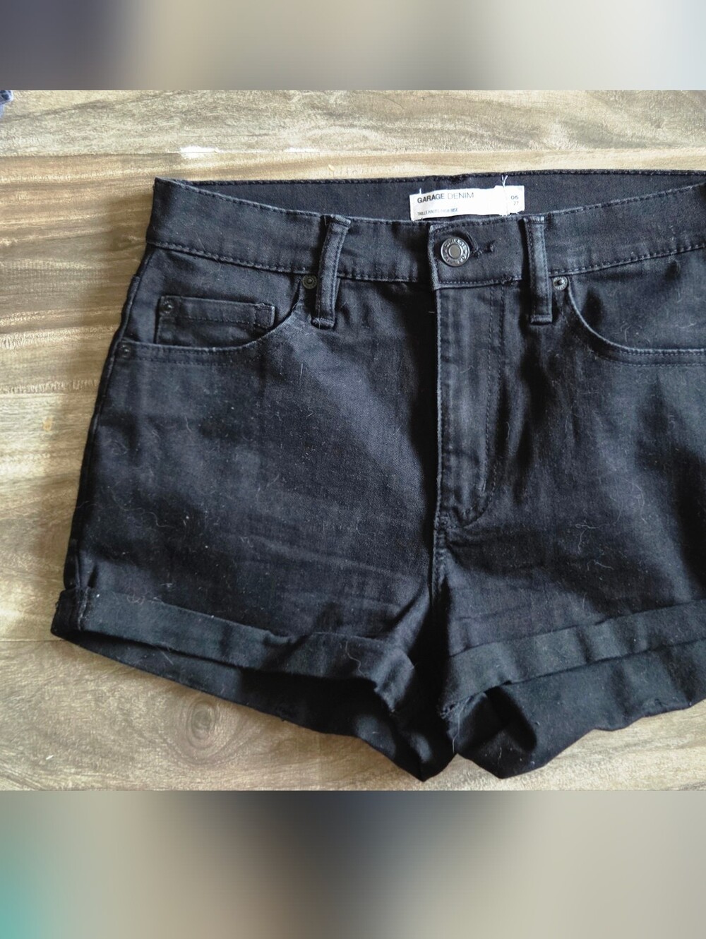 Black Women's Garage Denim Shorts